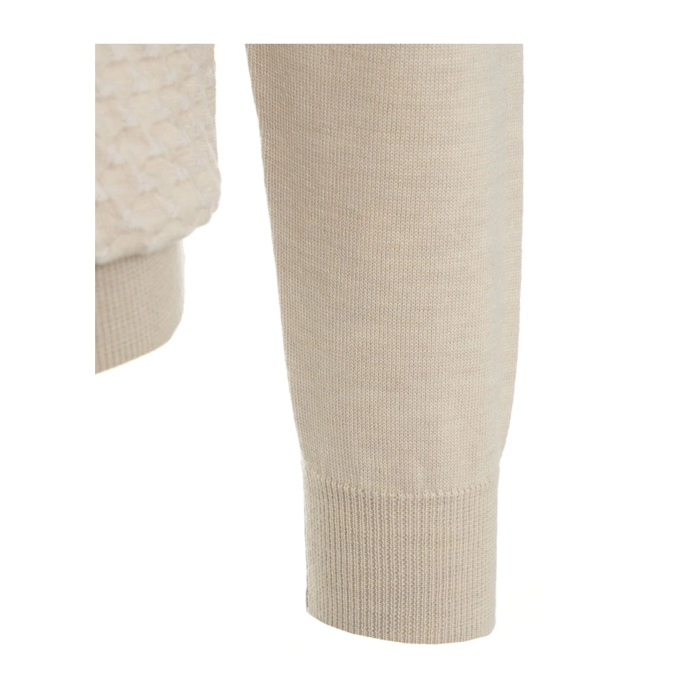Paolo Pecora Witte Gebreide Kleding voor Mannen Aw24 Beige Heren