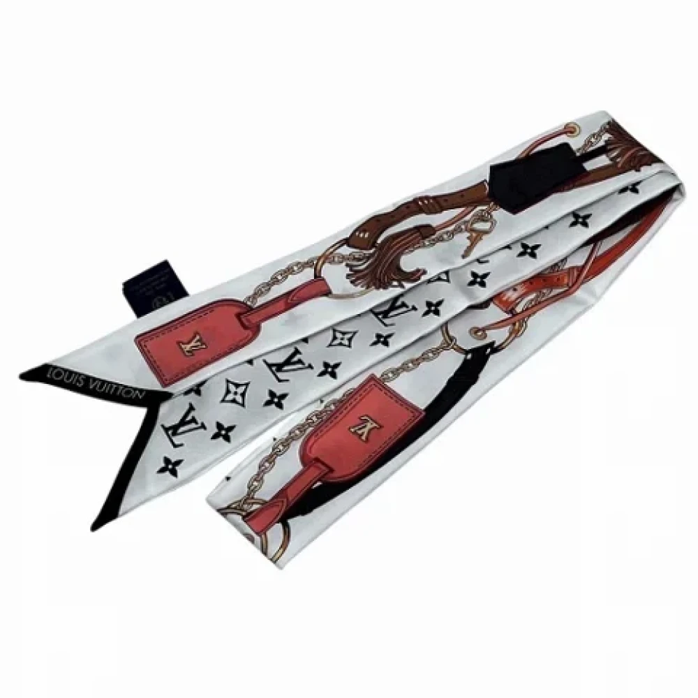 Louis Vuitton Vintage Pre-owned Silk scarves White Dames
