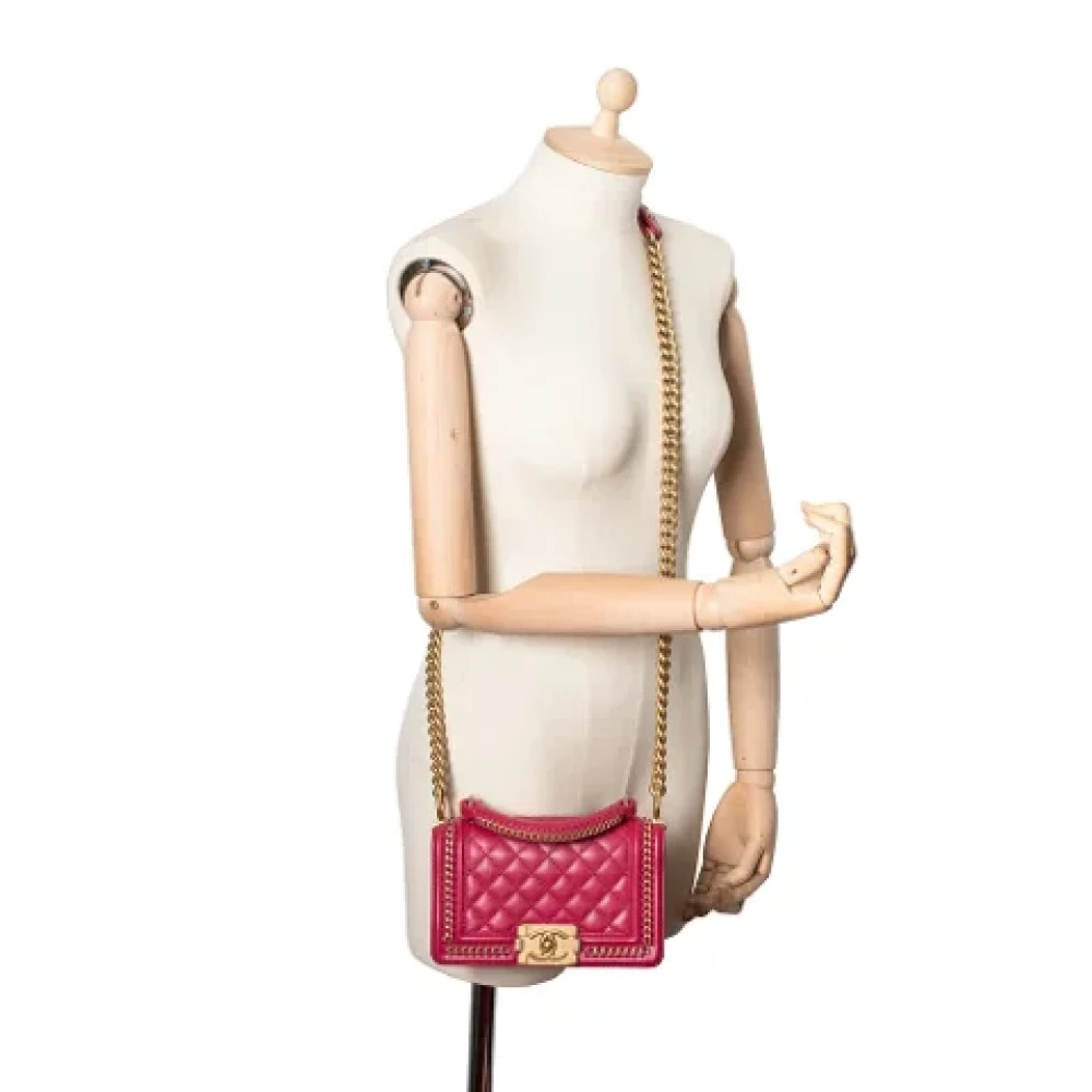 Chanel Vintage Pre-owned Leather handbags Pink Dames