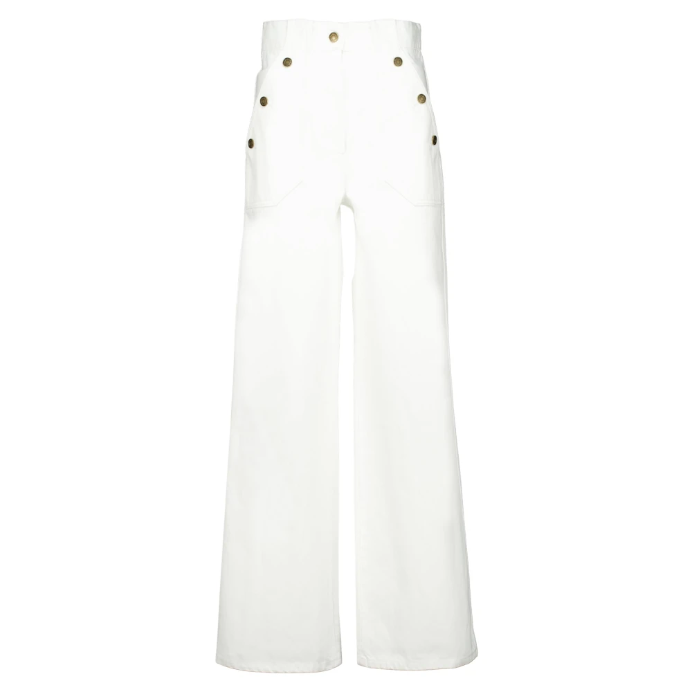Max Mara Wide Trousers - Female - Wide Trousers - White - 3XS - Trousers