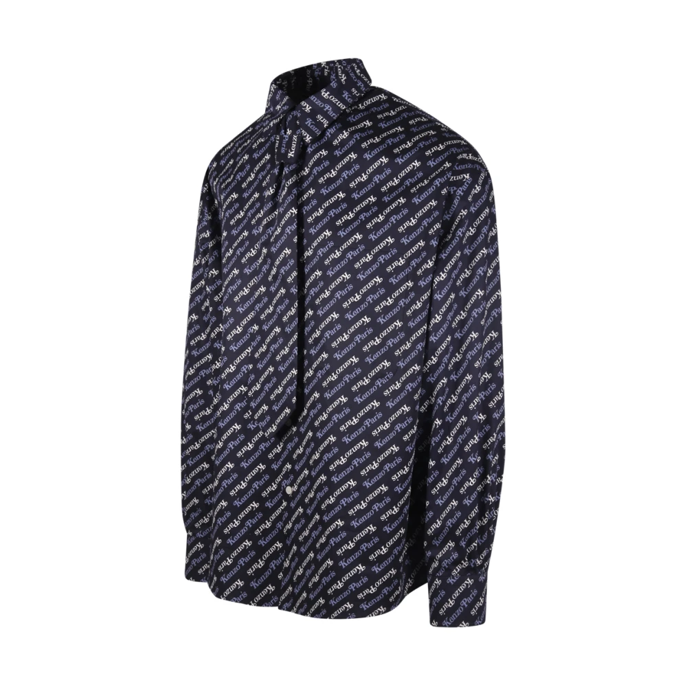 Kenzo Verdy Stropdas Shirt Middernachtblauw Blue Heren