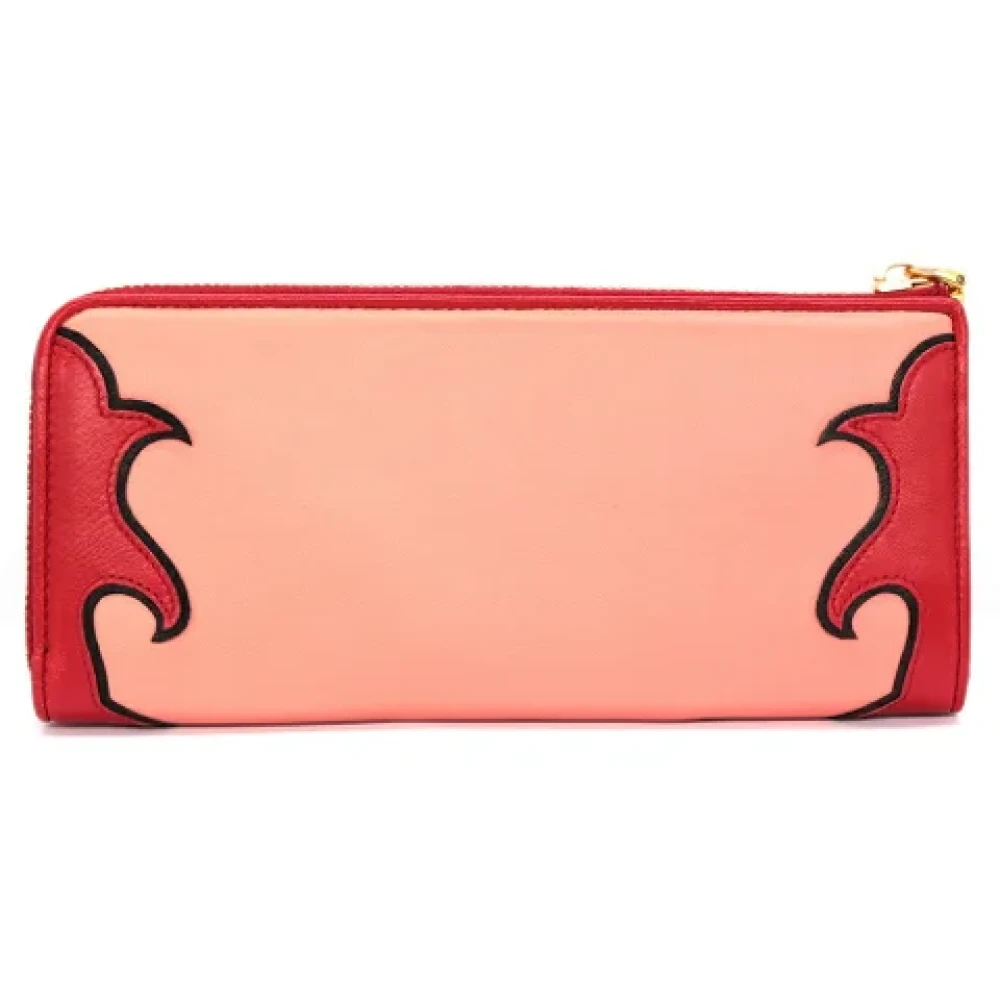 Miu Pre-owned Leather wallets Pink Dames