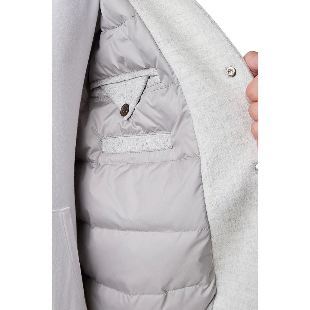 Eleventy Bomberjack Wol Leer Bicolor Gray Heren