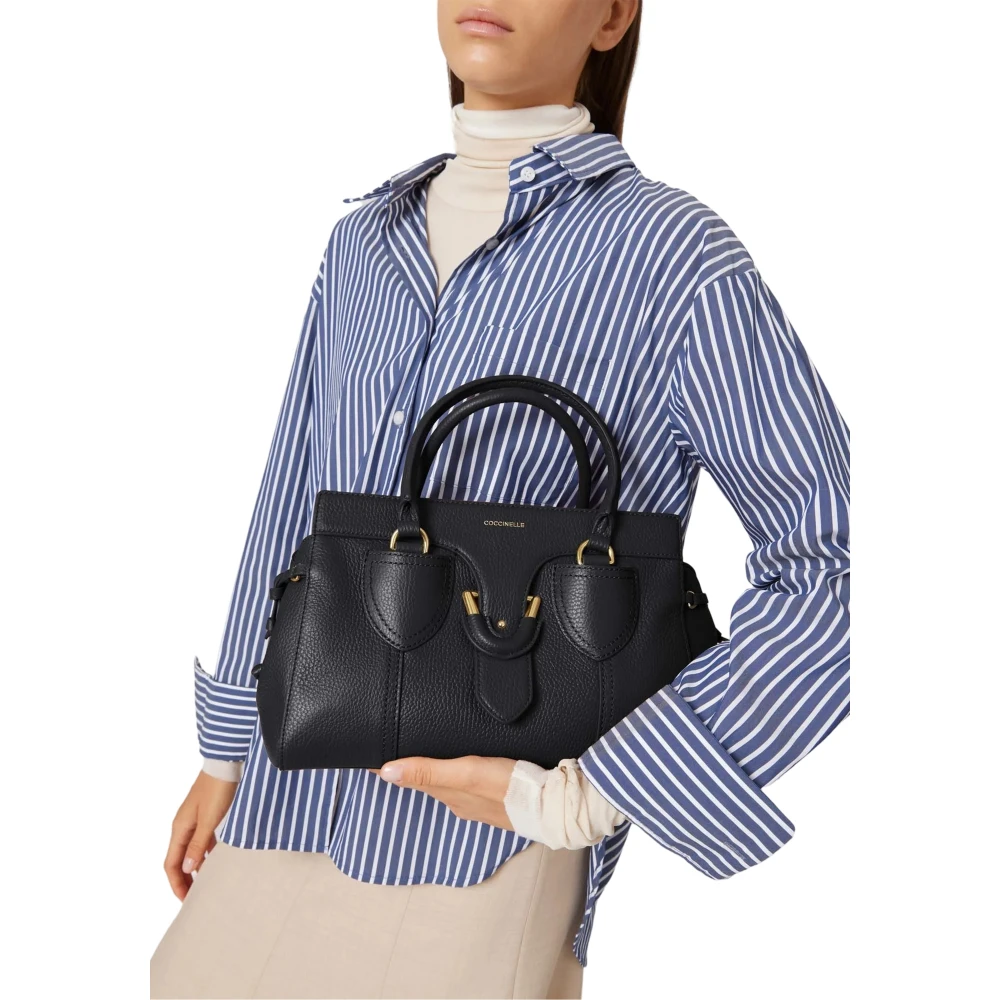 Coccinelle Leren handtas met ritssluiting Black Dames