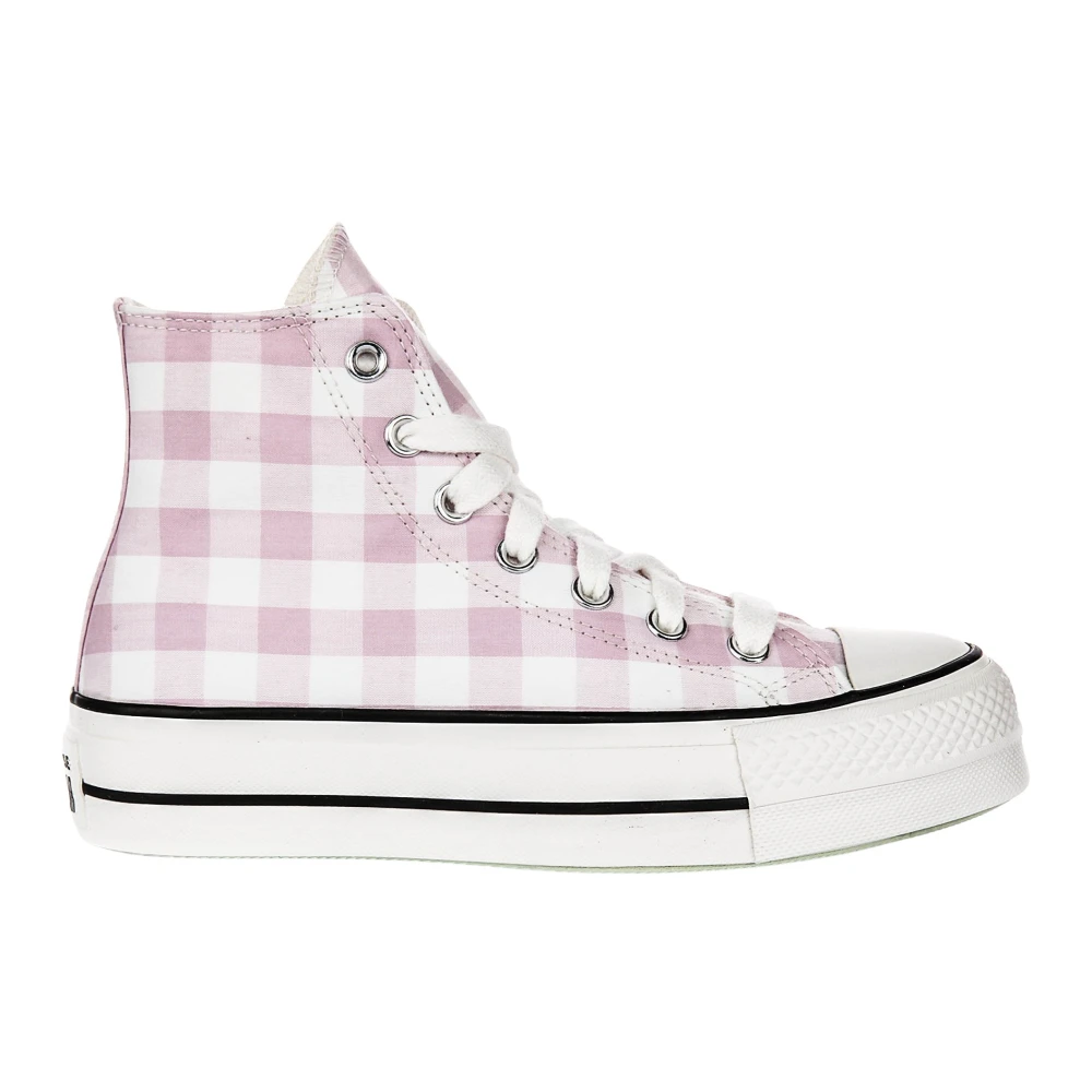Converse Women's White Pink All Star Lift A13663c In Gingham Print - Image 4