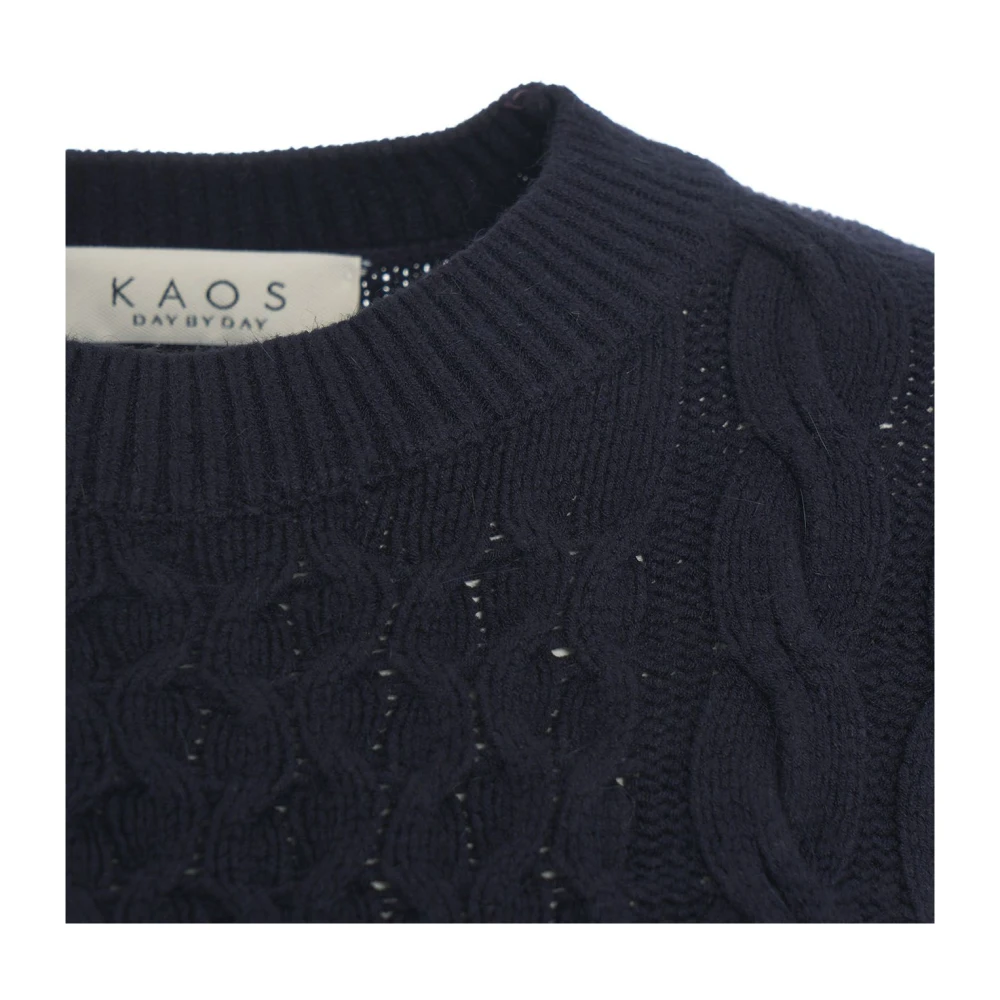 Kaos Blauwe Cable Knit Sweater Aw24 Blue Dames