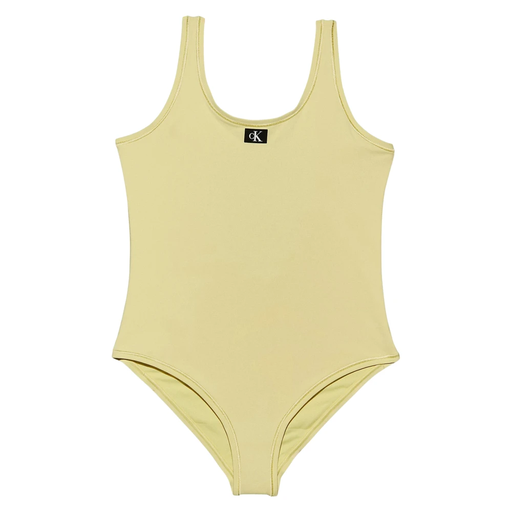 Calvin Klein Women's Yellow Logo Swimsuit