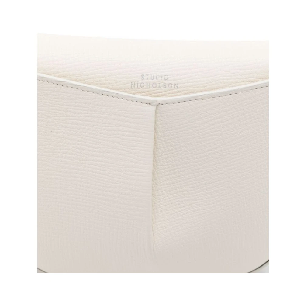 Studio Nicholson Witte leren schoudertas met magnetische sluiting White Dames