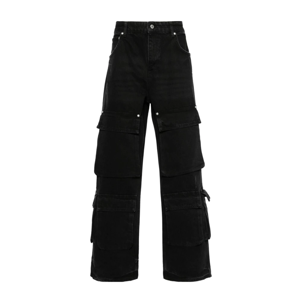 Represent Zwarte Wijde Jeans Versleten Gescheurd Black Heren