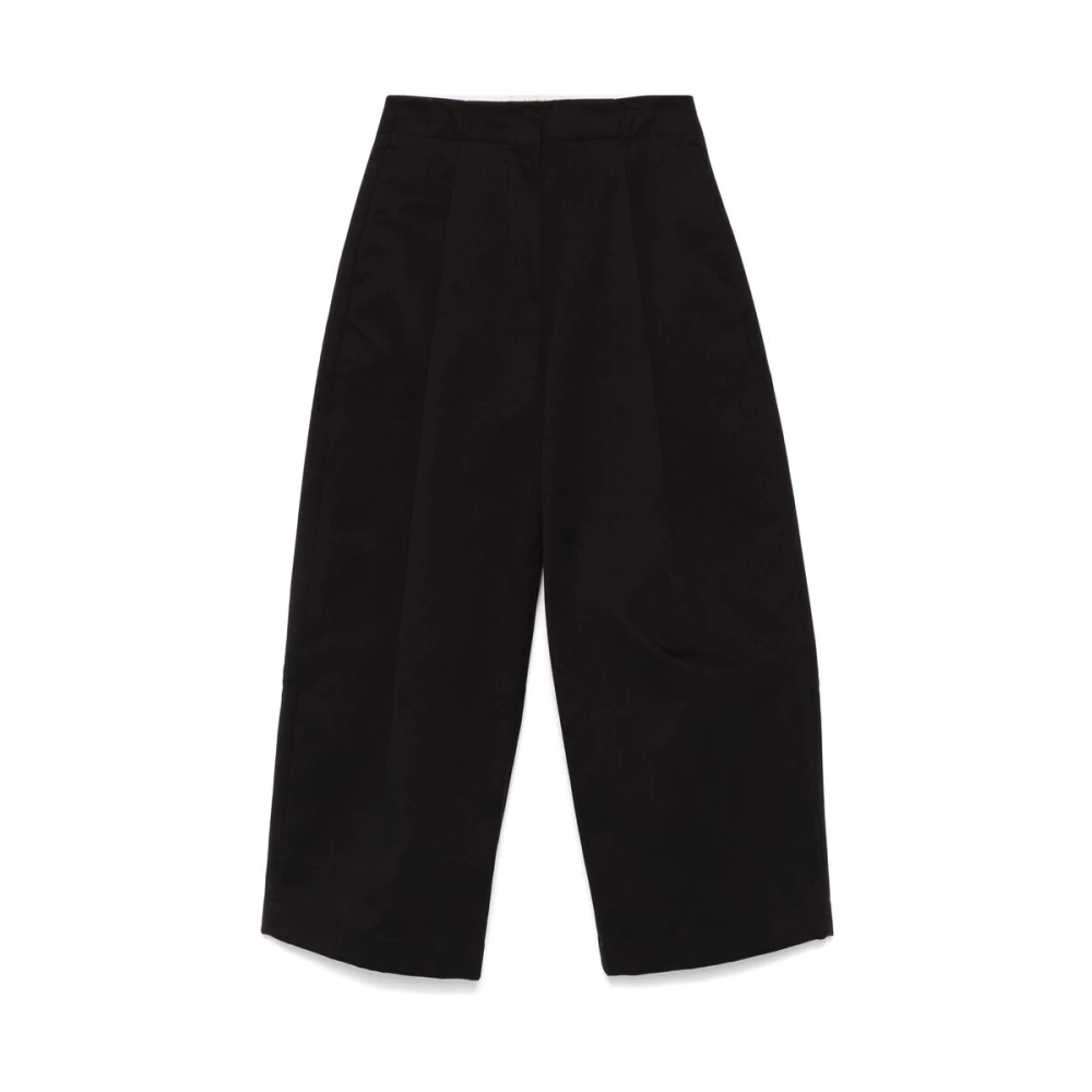 Studio Nicholson Zwarte Wijde Korte Broek Black Dames