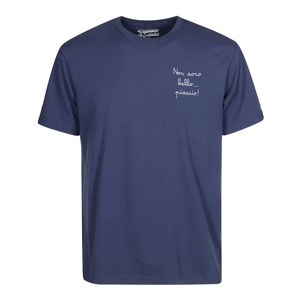 MC2 Saint Barth Katoenen T-shirt met voorlogo Blue Heren