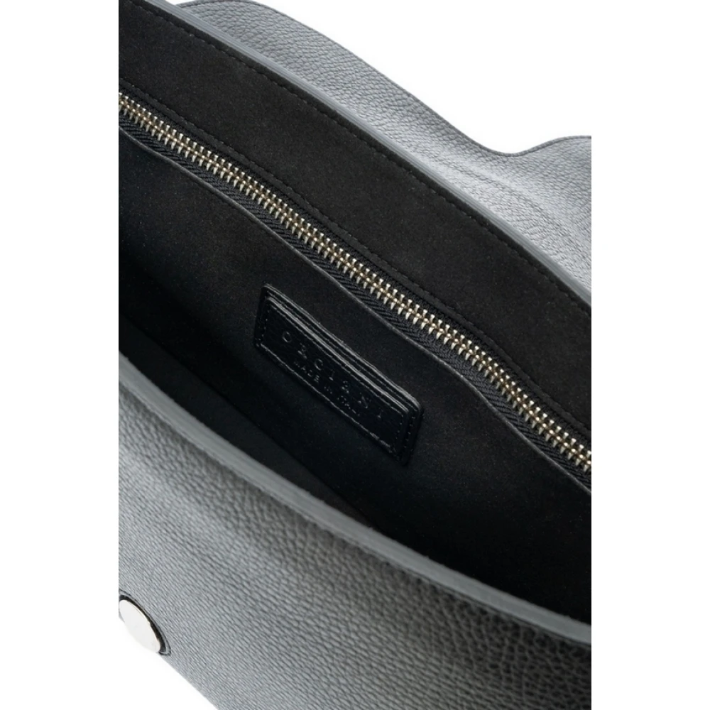 Orciani Zwarte Leren Dames Schoudertas Black Dames