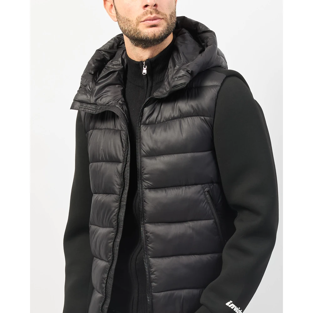 Invicta Zwarte gewatteerde jas met softshell Black Heren