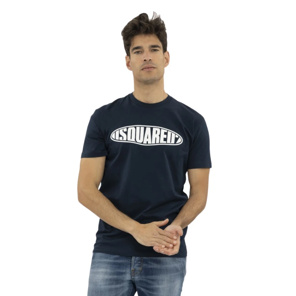 Dsquared2 Surf Board T-shirt Korte Mouwen Ronde Hals Blue Heren