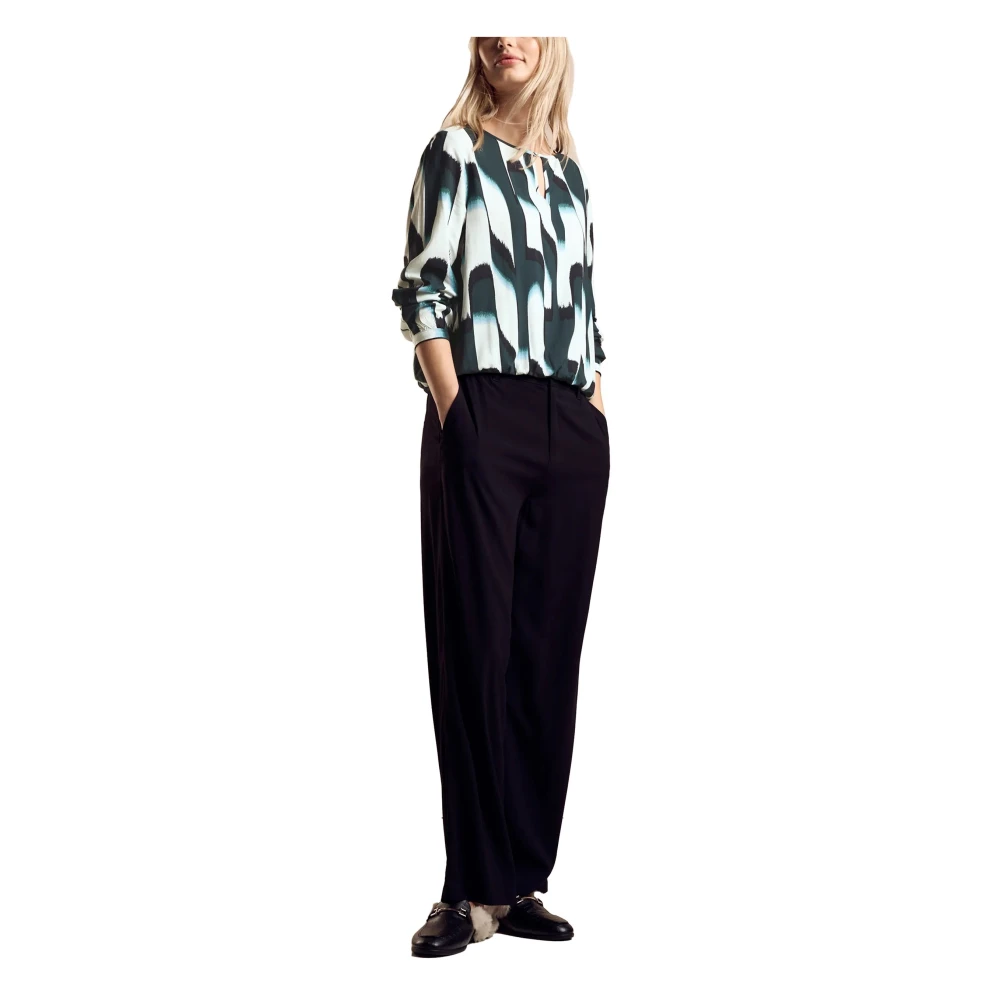 Street One Groene Effen Lange Mouw Shirt Vrouwen Multicolor Dames
