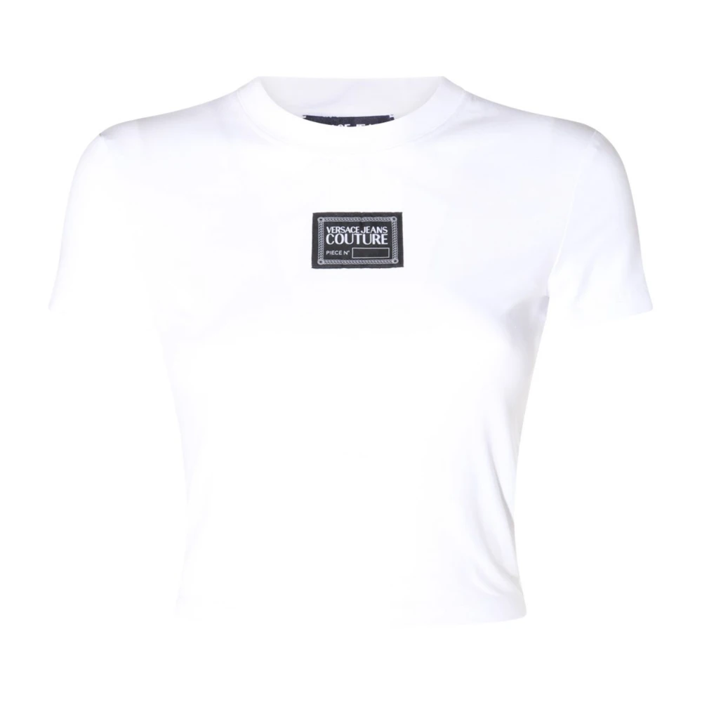 Versace Jeans Couture Jersey Stretch Slim Fit T-Shirt White Dames