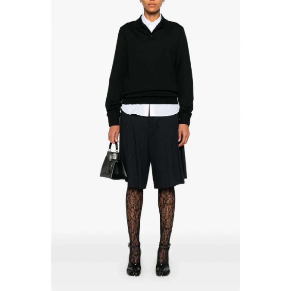 Maison Margiela Zwarte Polo Shirt Klassieke Stijl Black Dames
