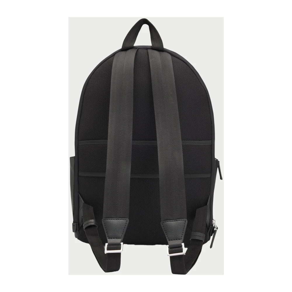 Hugo Boss Moderne rugzak van gecoat materiaal met voorvak Black Heren