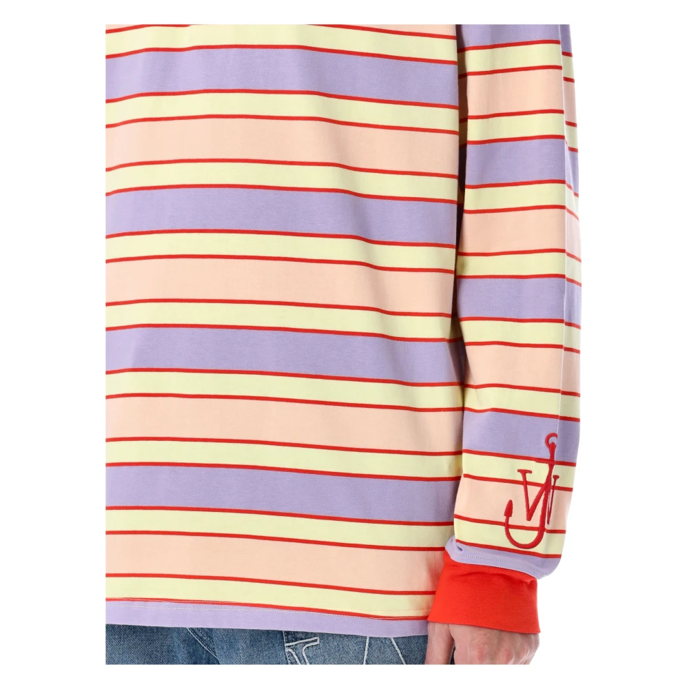 JW Anderson Gestreepte Polo Top Roze Multi Multicolor Heren