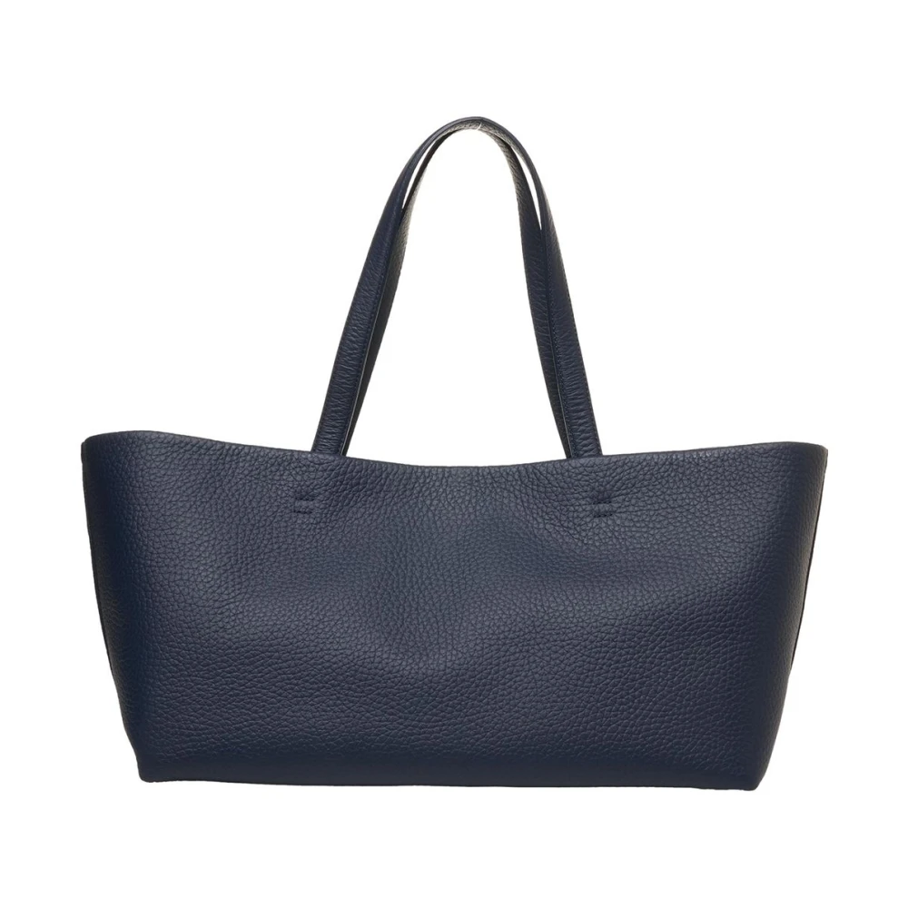 Orciani Blauwe Leren Shopper Tas Blue Dames