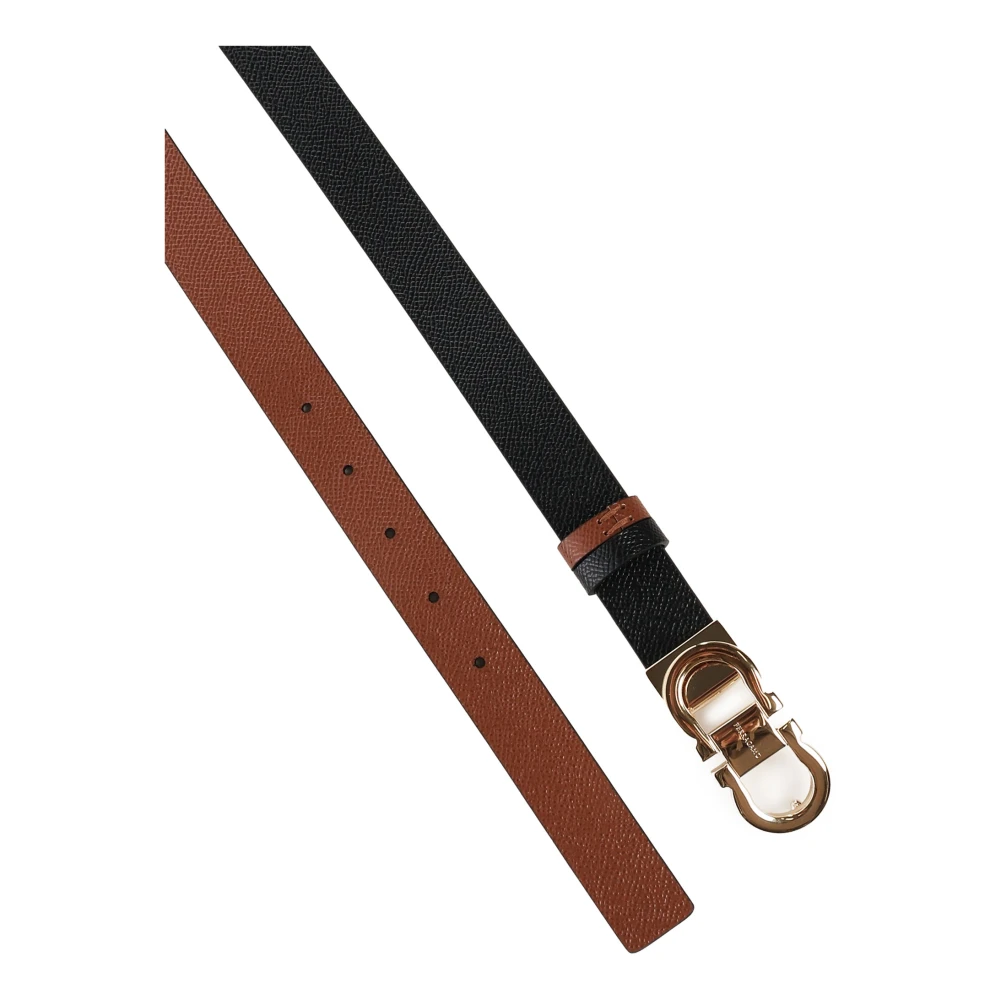 Salvatore Ferragamo Omkeerbare Twee-Tinten Gancini Gesp Riem Black Dames