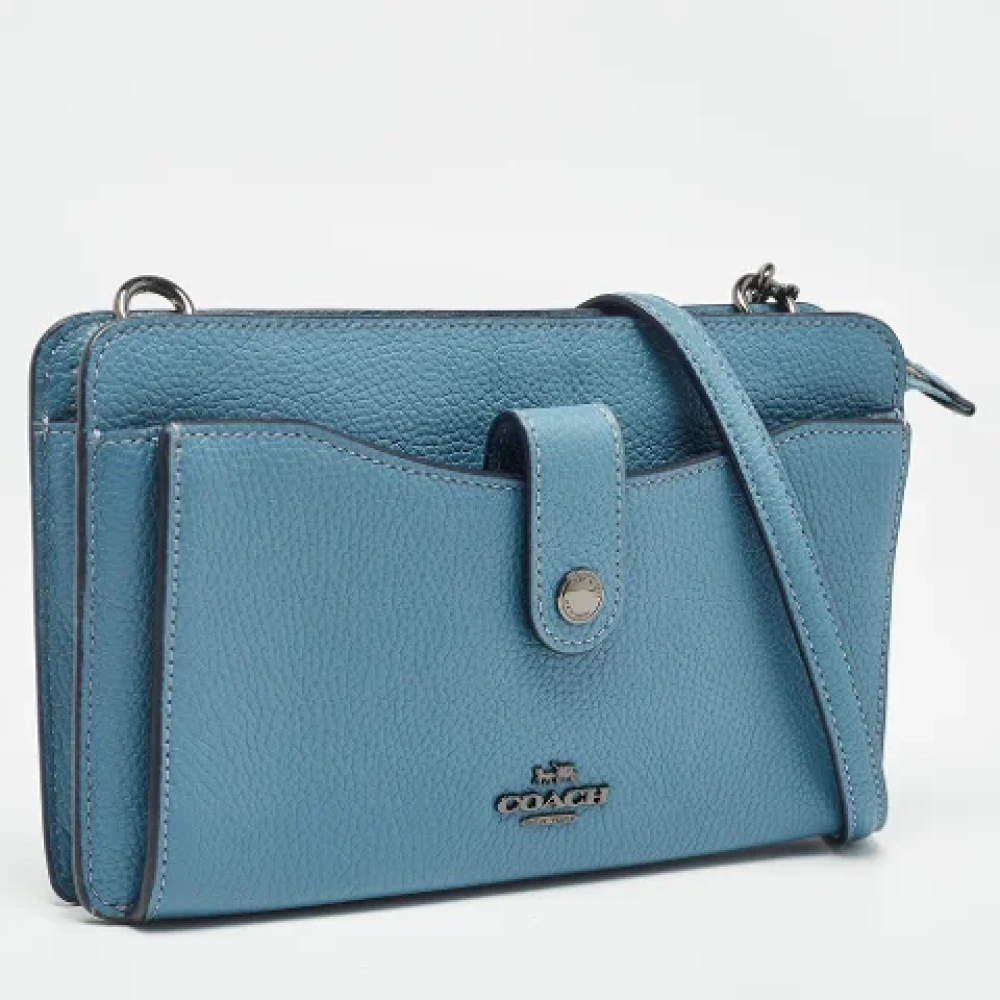 Coach Pre-owned Leather crossbody-bags Blue Dames