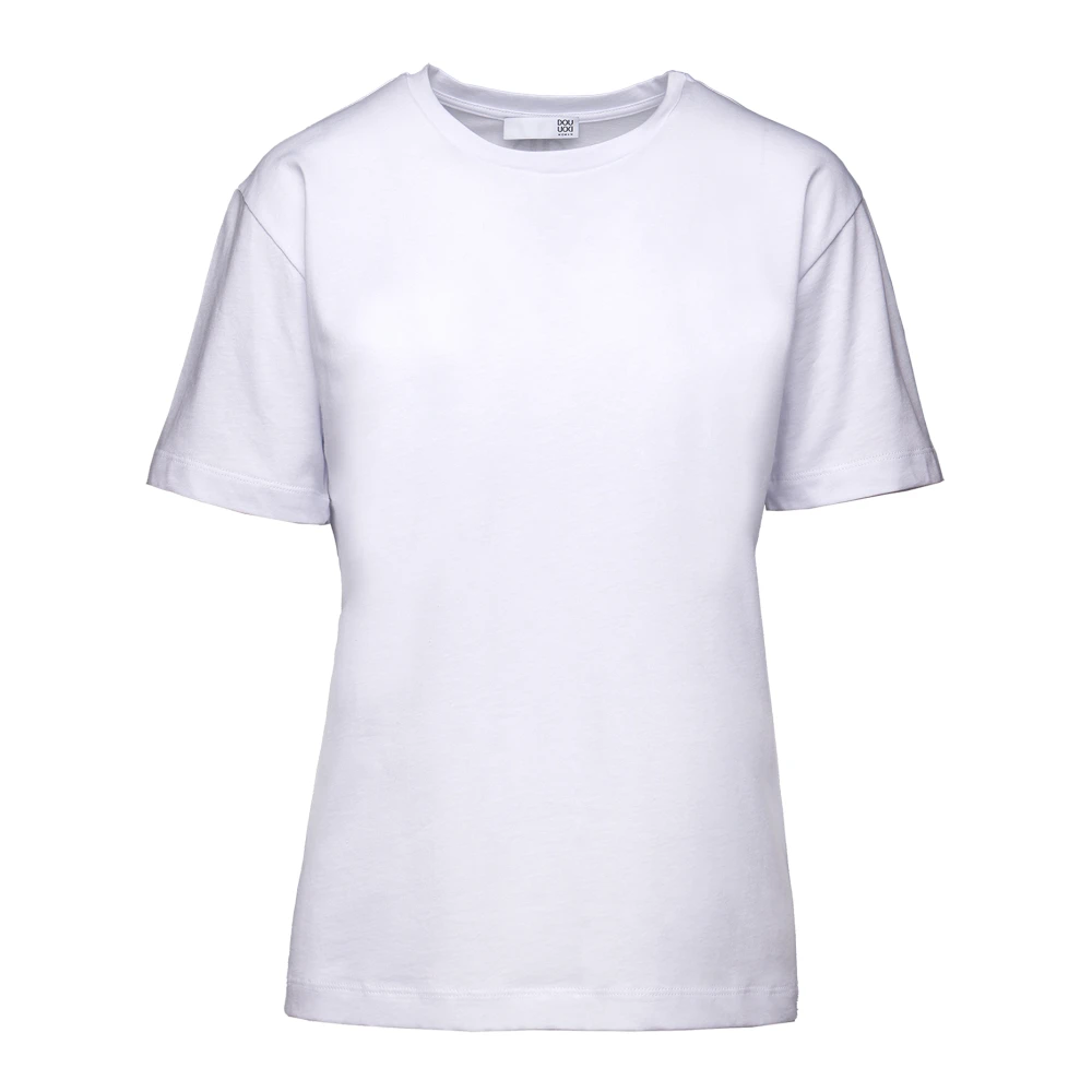 Douuod Woman Korte Mouw T-shirt met Strass Ketting White Dames