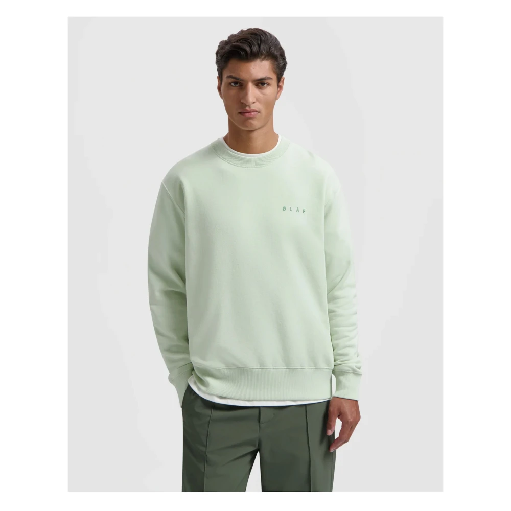 Olaf Hussein Spiral Face Crewneck Sweater Groen Green Heren