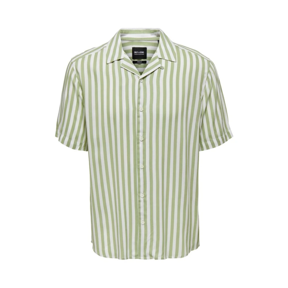 Only & Sons Men's Green Onswayne Life Ss Viscose Shirt Noos