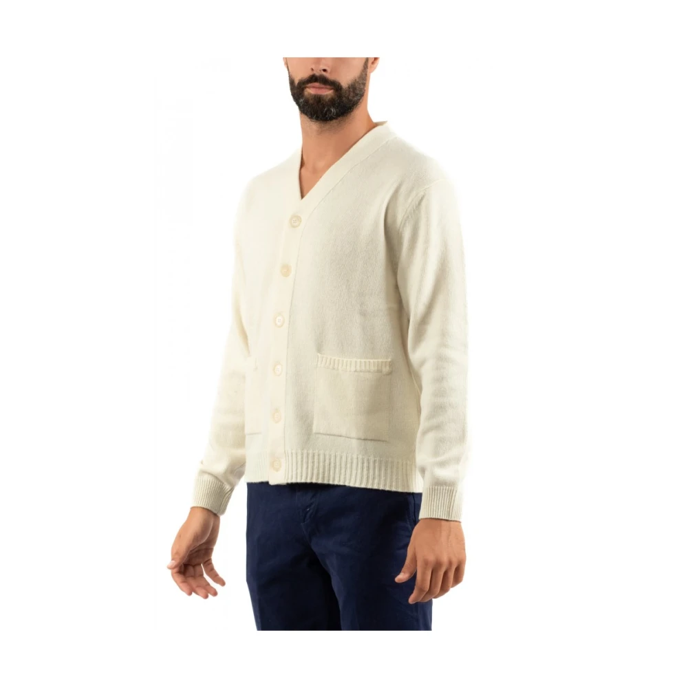 Daniele Fiesoli Heren Cardigan in Klassieke Stijl Beige Heren