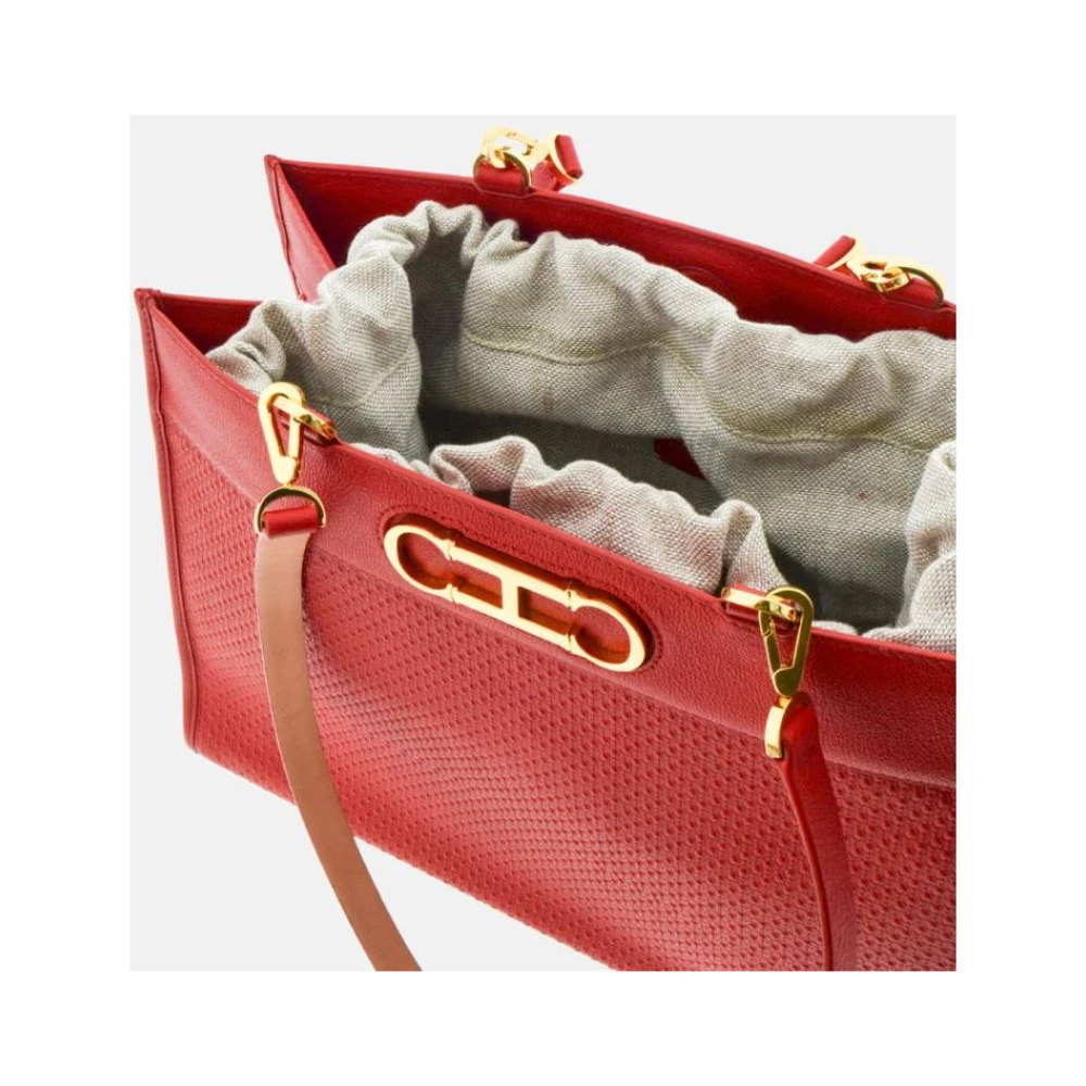 Carolina Herrera Luxe Shoppingtas met Initialen Insignia Red Dames