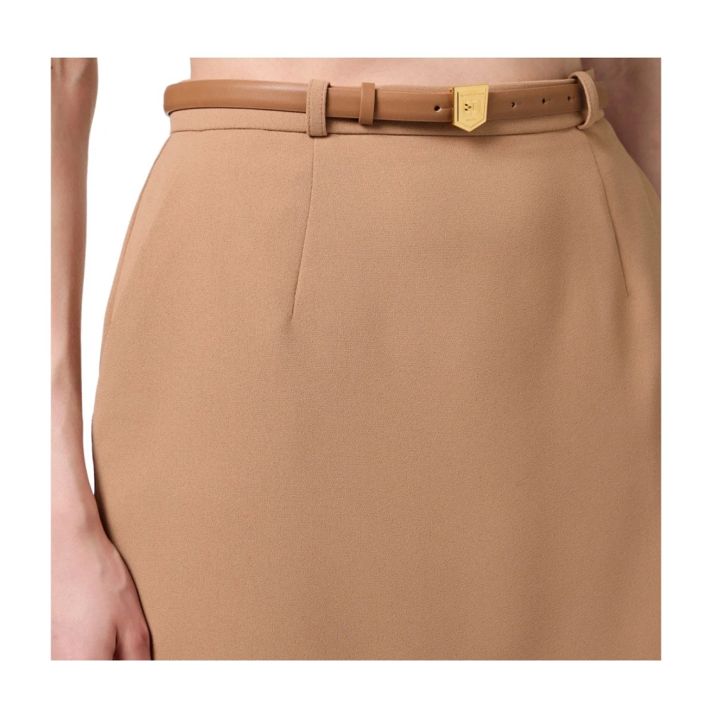 Elisabetta Franchi Kameel Riemrok Beige Dames