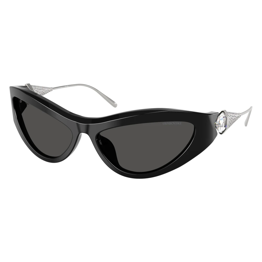 Swarovski Women's Black/Grey Sk6046 100187 Woman Sunglasses Acetate Cat Eye Normal - Image 3