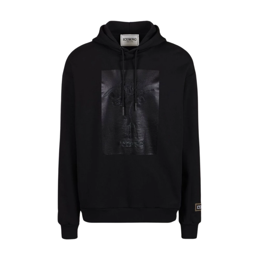 Iceberg Zwarte Hoodies Stijlvol Model Black Heren