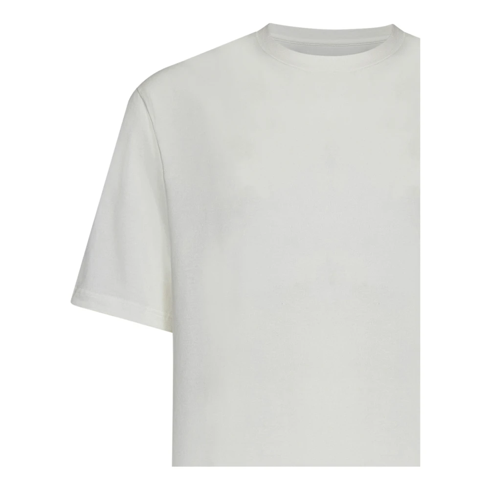 Jil Sander Wit Logo Print T-Shirt White Heren