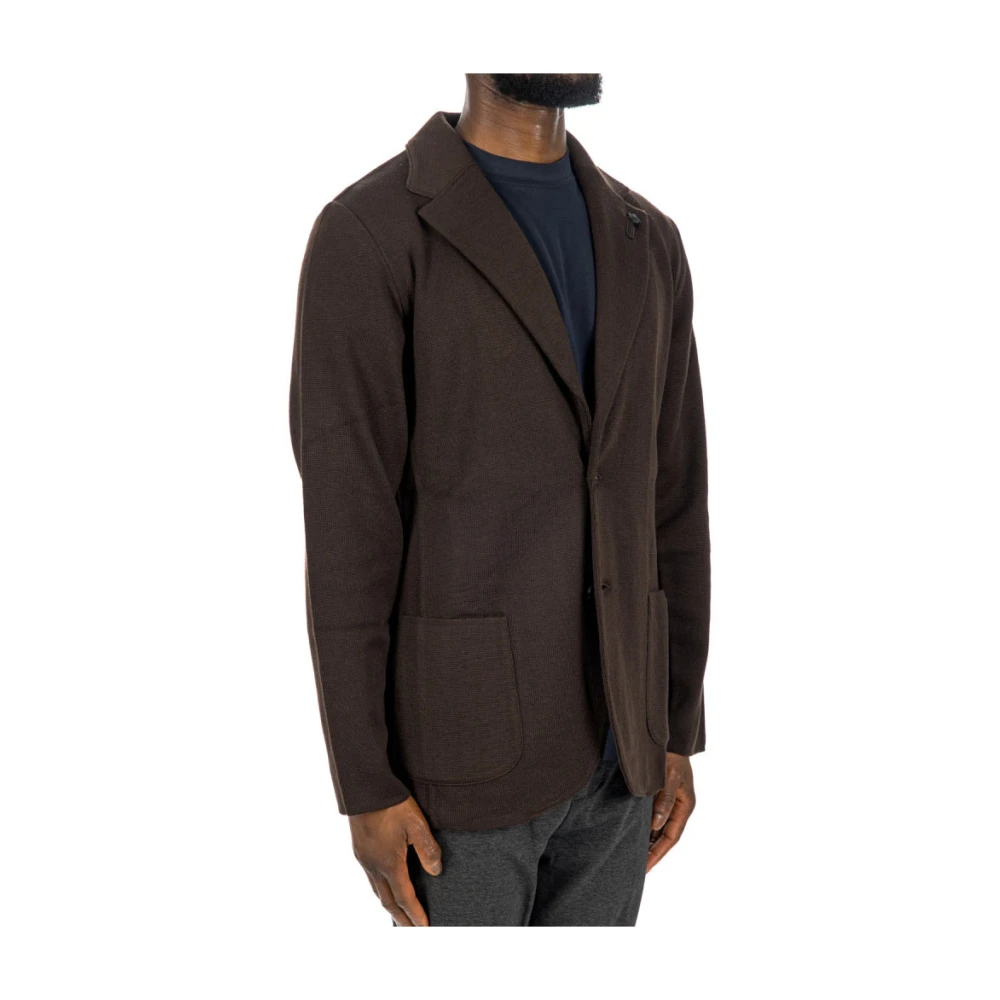 Lardini Gebreid colbert Made in Italy Brown Heren