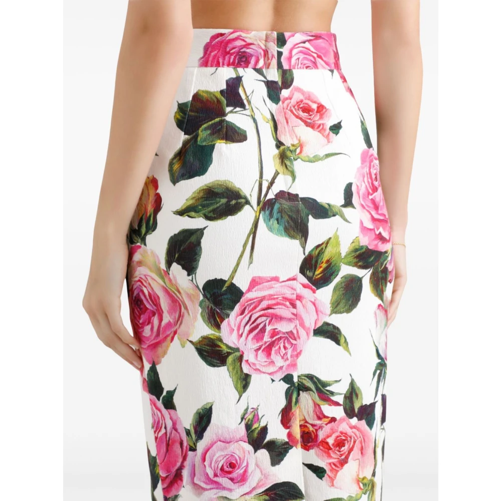 Dolce & Gabbana Witte Roze Rok Elegante Chic Stijl Multicolor Dames