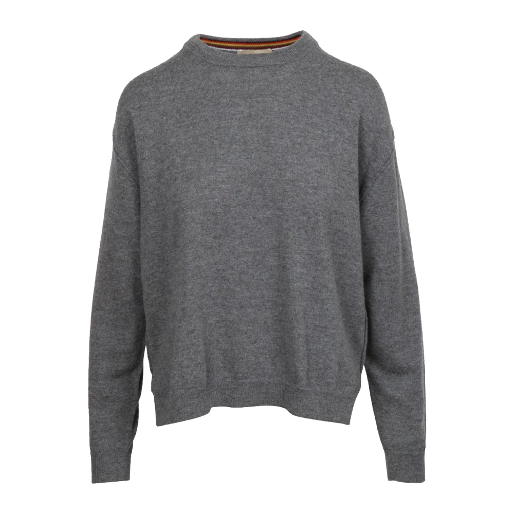 Momoni Wol Zijde Kasjmier Trui met Drop Schouder Gray Dames