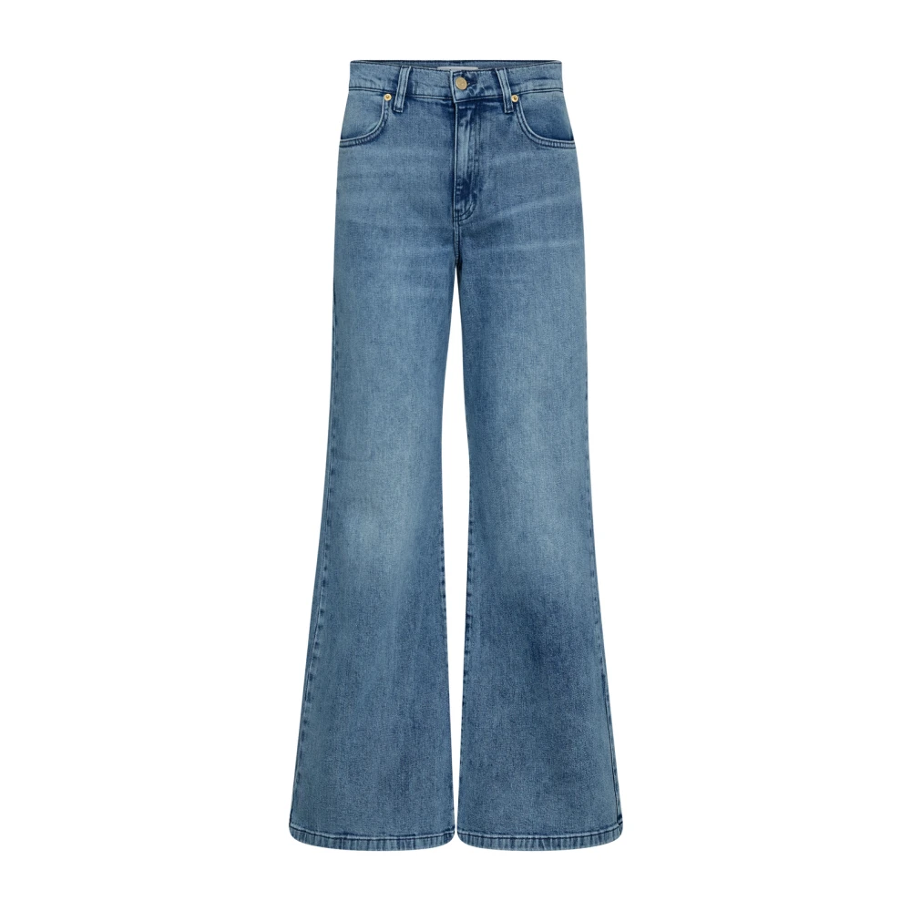 Co'Couture Bootcut gebleekte jeans DoryCC stijl Blue Dames