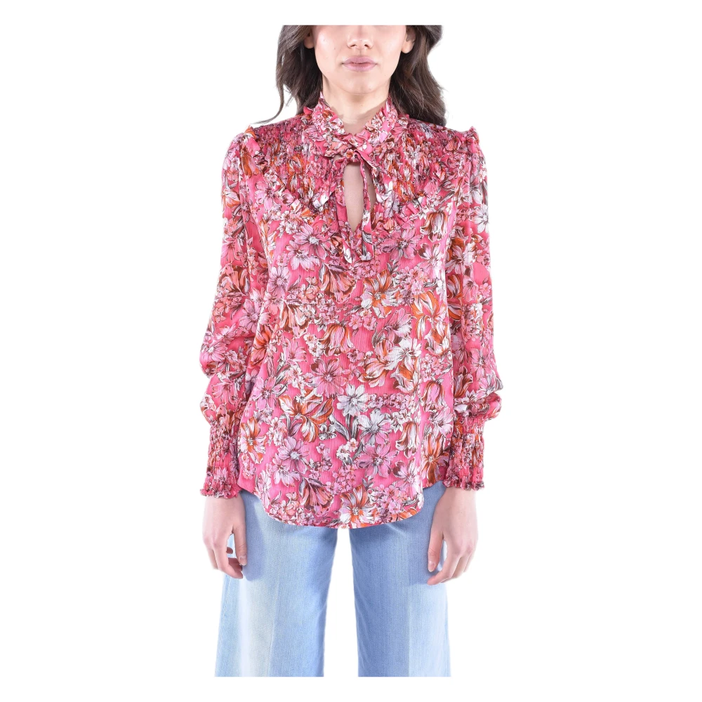 pinko Jacquard Crepon Blouse Multicolor Dames