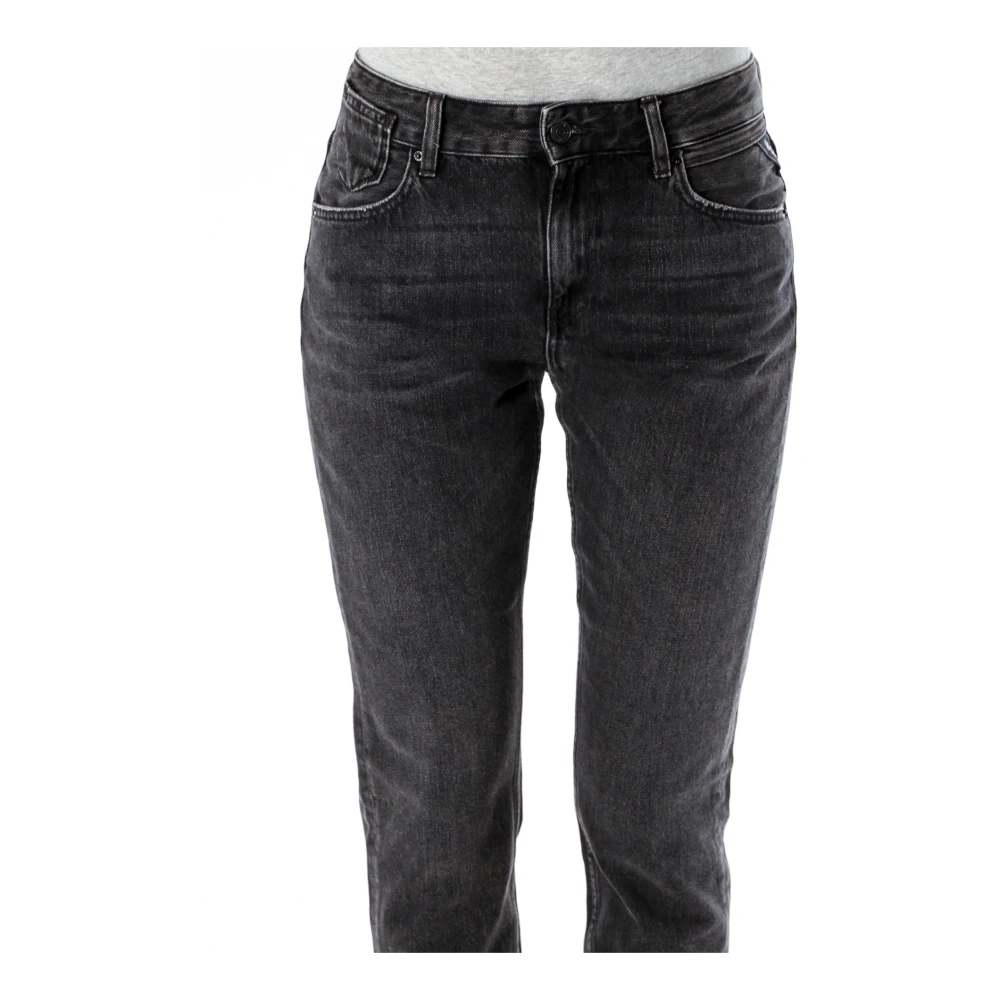 Replay Cropped Boyfriend Jeans Black Dames