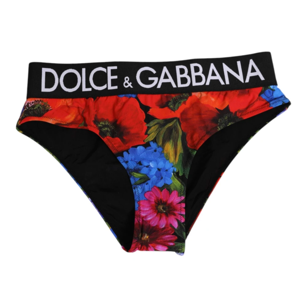 Dolce & Gabbana Women's Black Floral High Waist Panty