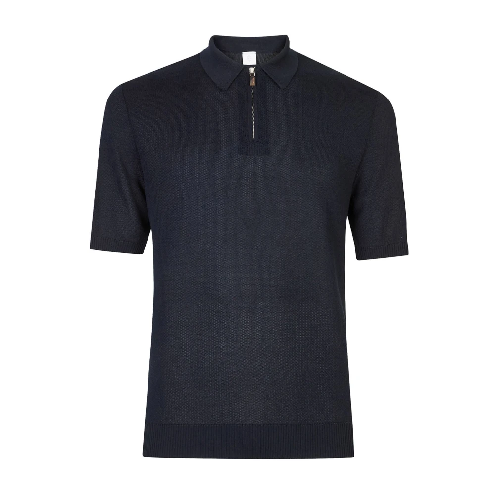 Eleventy Mannelijk Blauw Truien & Vesten Heren, S, Katoen, Maglia Mezza Zip