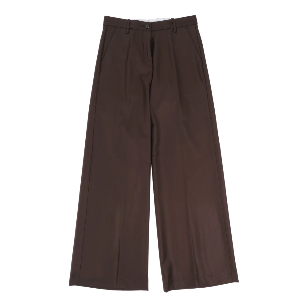 Nine In The Morning Wijde Chino Broek met Zakken Brown Dames