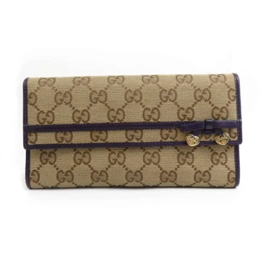 Gucci Vintage Pre-owned Leather wallets Beige Dames