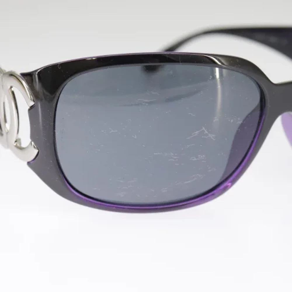 Chanel Vintage Pre-owned Plastic sunglasses Black Dames