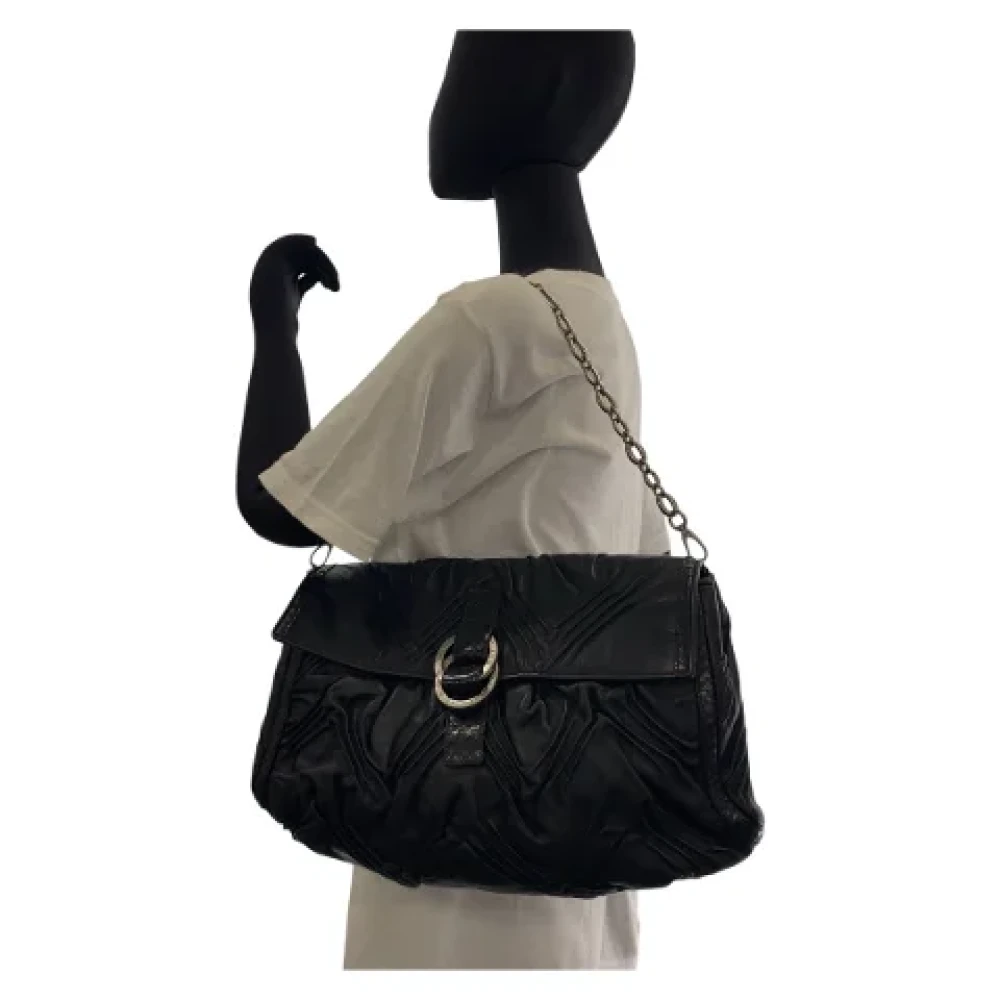 Bvlgari Vintage Pre-owned Leather shoulder-bags Black Dames