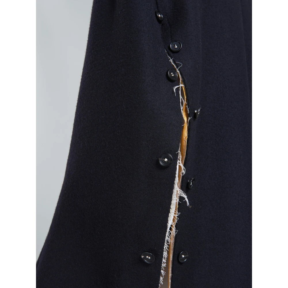 Marni Zwarte Peacoat met Functionele Details Black Dames