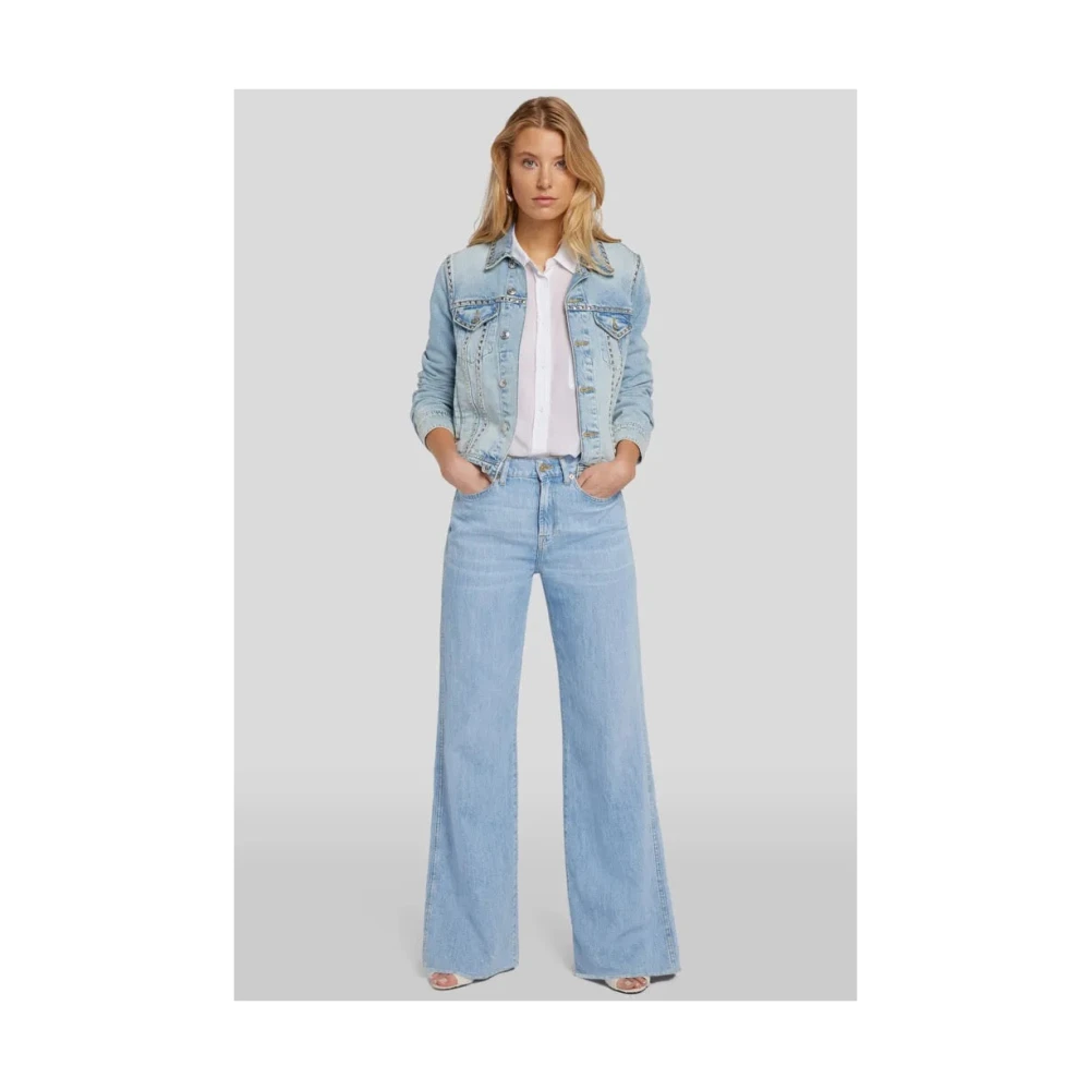 7 For All Mankind Wijde Jeans Denim Blue Dames