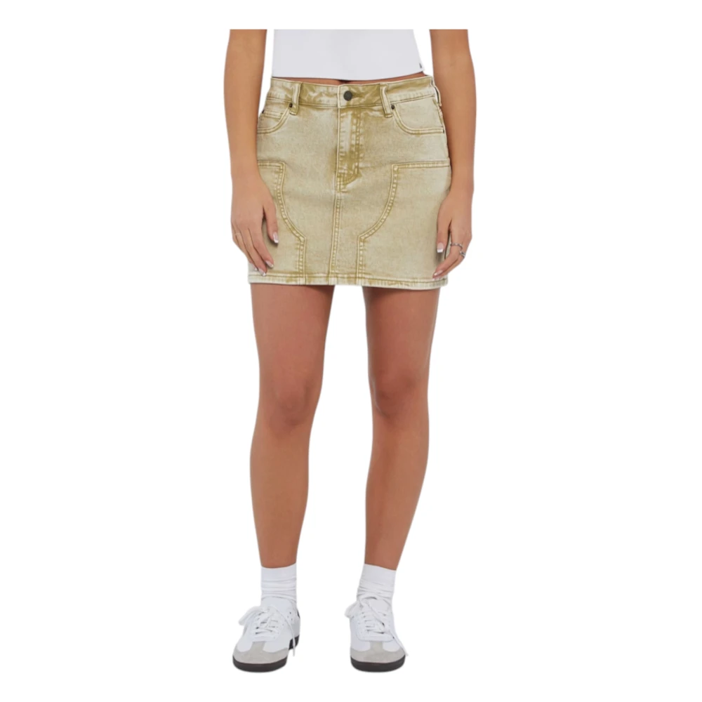 Guess Biologisch Katoen Denim Rok Beige Dames